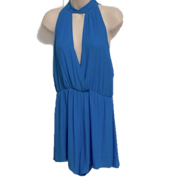 LUSH Romper Shorts Powder Blue Womens Large - Picture 1 of 9